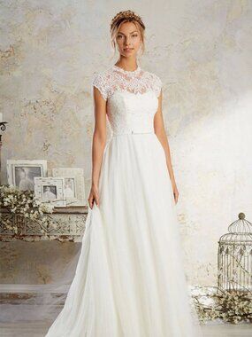 Alfred Angelo Modern Vintage Ivory Brand New Wedding Dress Style 8570 NWT Size 8